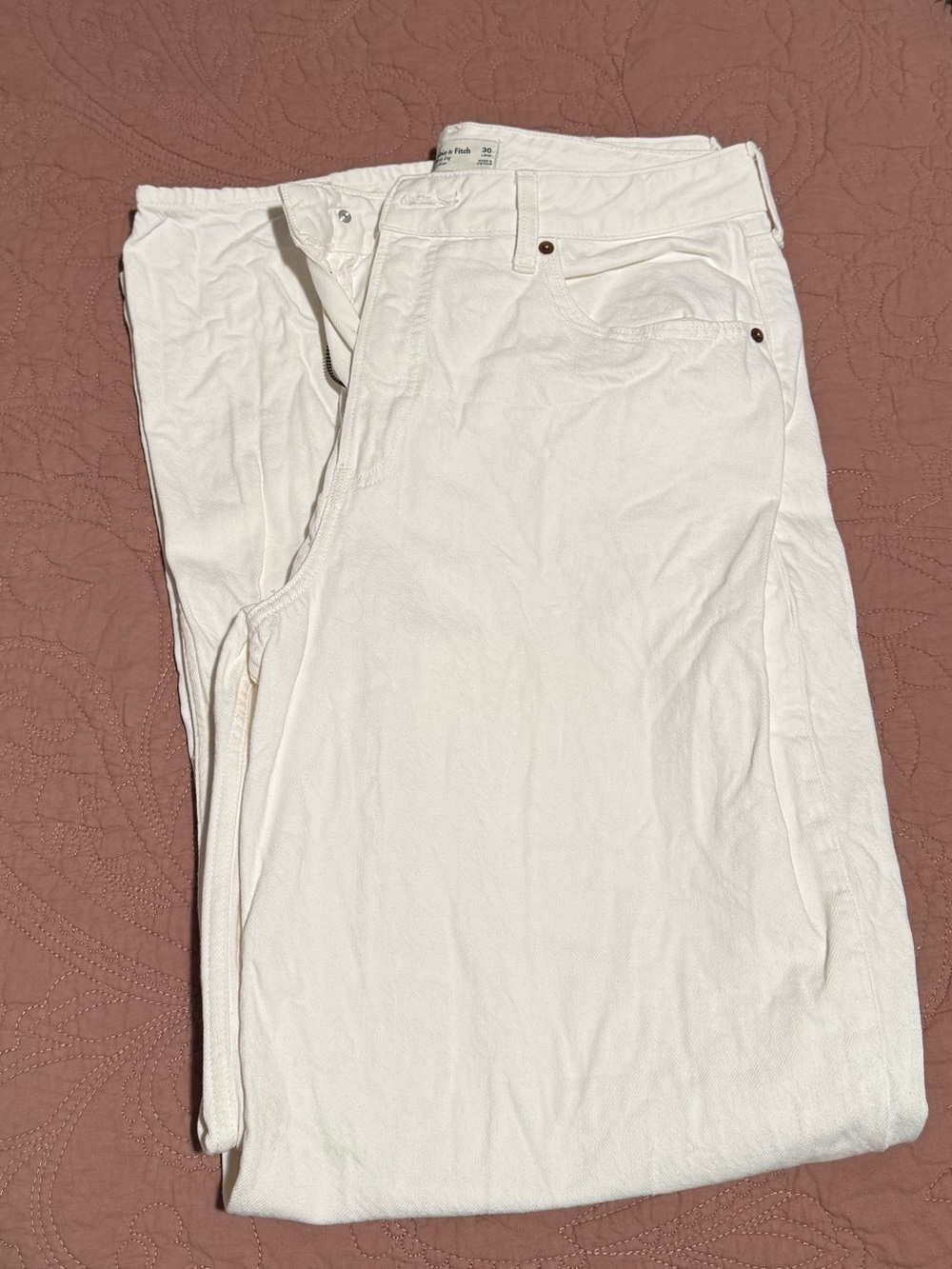 Abercrombie & Fitch White Wide-Leg Jeans - Curve Love